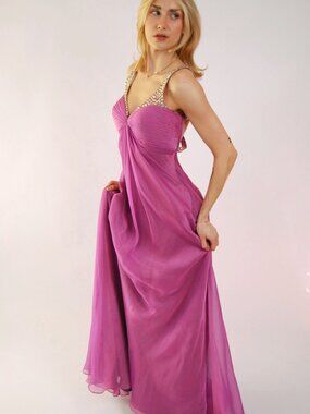 90s Prom Gown (6) purple maxi vintage formal dance glamorous beaded princess